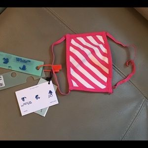 OFF-WHITE NEW COTTON MASK IN FUCHSIA/WHITE STRIPE COLOR WITH ENTERING FOR FILTER